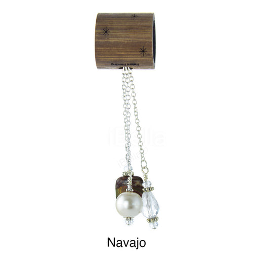 iBella® scarf slide jewelry set named Navajo - scarf slide set bead combination with the red creek jasper pendant. This scarf slide set is pictured hanging.  iBella® Scarf Slides and scarf slide sets, jewelry sets.