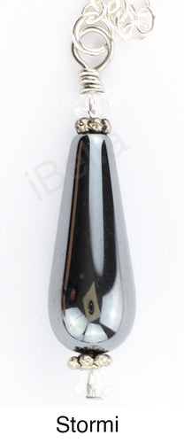 Scarf slide jewelry set extra pendant titled Stormi - view showing a closeup of the pendant.  iBella® Scarf Slides and scarf slide sets, jewelry sets.