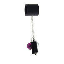 Load image into Gallery viewer, iBella® scarf slide jewelry set named Avon - alternate scarf slide set bead combination with the  AAA pendant. This scarf slide is pictured hanging.  iBella® Scarf Slides and scarf slide sets, jewelry sets.
