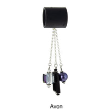 Load image into Gallery viewer, iBella® scarf slide jewelry set named Avon - alternate scarf slide set bead combination with the AAA pendant. This scarf slide set is pictured hanging.  iBella® Scarf Slides and scarf slide sets, jewelry sets.
