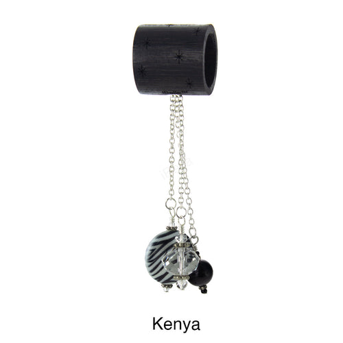 iBella® scarf slide jewelry set named Kenya - alternate scarf slide set bead combination with the AAA pendant. This scarf slide set is pictured hanging.  iBella® Scarf Slides and scarf slide sets, jewelry sets.