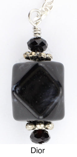 Scarf slide jewelry set extra pendant titled Dior - view showing a closeup of the pendant.  iBella® Scarf Slides and scarf slide sets, jewelry sets.