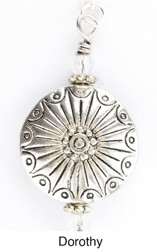 Scarf slide jewelry set extra pendant titled Dorothy - view showing a closeup of the pendant.  iBella® Scarf Slides and scarf slide sets, jewelry sets.