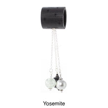 Load image into Gallery viewer, iBella® scarf slide jewelry set named Yosemite - alternate scarf slide set bead combination with the  AAA pendant. This scarf slide is pictured hanging.  iBella® Scarf Slides and scarf slide sets, jewelry sets.
