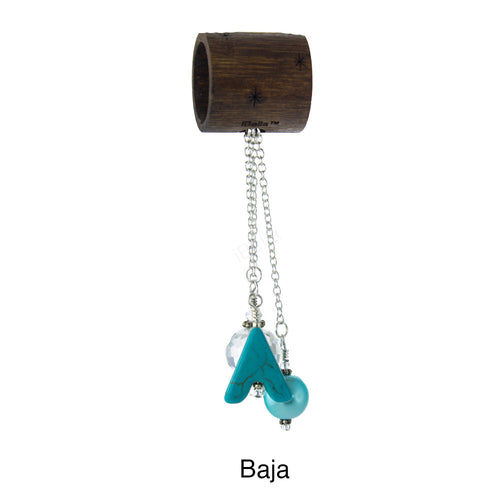 iBella® scarf slide jewelry set named Baja - alternate scarf slide set bead combination with the AAA pendant. This scarf slide set is pictured hanging.  iBella® Scarf Slides and scarf slide sets, jewelry sets.