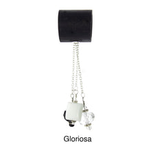 Load image into Gallery viewer, iBella® scarf slide jewelry set named Gloriosa - alternate scarf slide set bead combination with the  AAA pendant. This scarf slide is pictured hanging.  iBella® Scarf Slides and scarf slide sets, jewelry sets.
