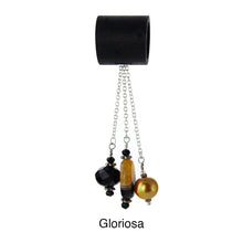Load image into Gallery viewer, iBella® scarf slide jewelry set named Gloriosa - alternate scarf slide set bead combination with the AAA pendant. This scarf slide set is pictured hanging.  iBella® Scarf Slides and scarf slide sets, jewelry sets.
