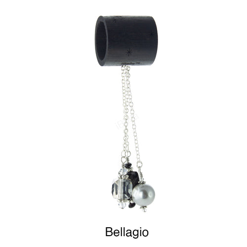 iBella® scarf slide jewelry set named Bellagio - alternate scarf slide set bead combination with the AAA pendant. This scarf slide set is pictured hanging.  iBella® Scarf Slides and scarf slide sets, jewelry sets.